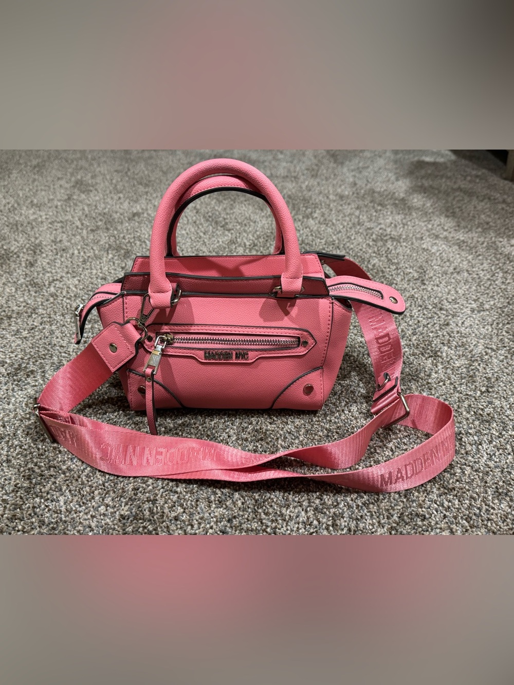Steve Madden NYC Pink Women's Double Handle Stylish Everyday Purse